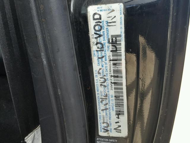 3VWCK21C74M400925 - 2004 VOLKSWAGEN NEW BEETLE 黑色 照片 10