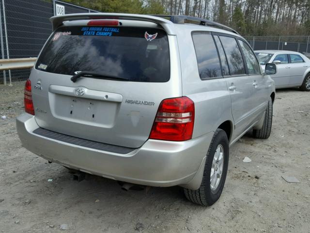 JTEHF21AX30152159 - 2003 TOYOTA HIGHLANDER SILVER photo 4