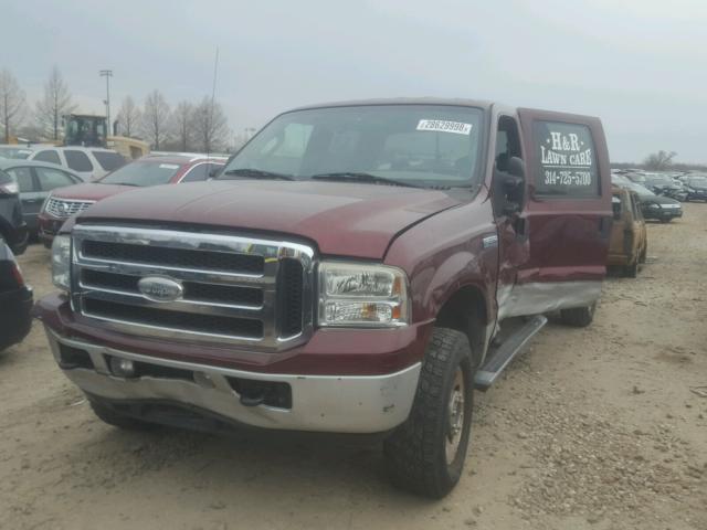 1FTSW21P56EB10438 - 2006 FORD F250 SUPER RED photo 2