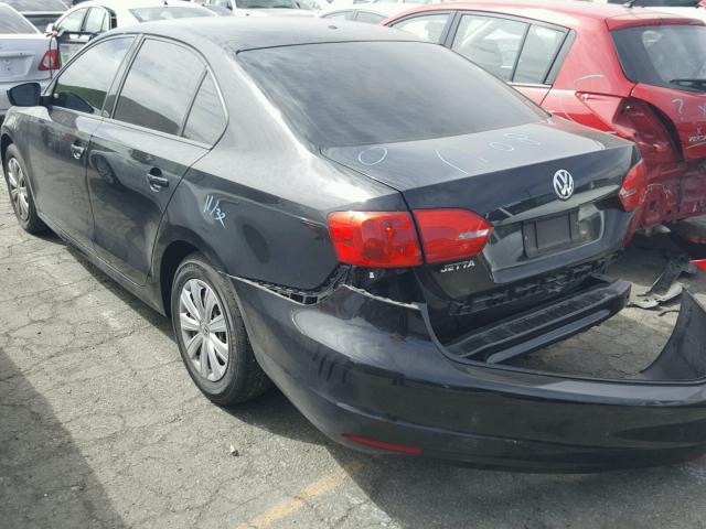 3VW2K7AJ3CM423978 - 2012 VOLKSWAGEN JETTA BASE შავი ფოტო 3
