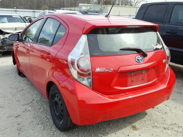 JTDKDTB35C1512812 - 2012 TOYOTA PRIUS C RED photo 3