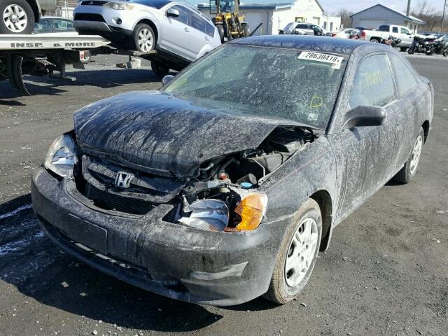 1HGEM21512L039229 - 2002 HONDA CIVIC LX BLACK photo 2