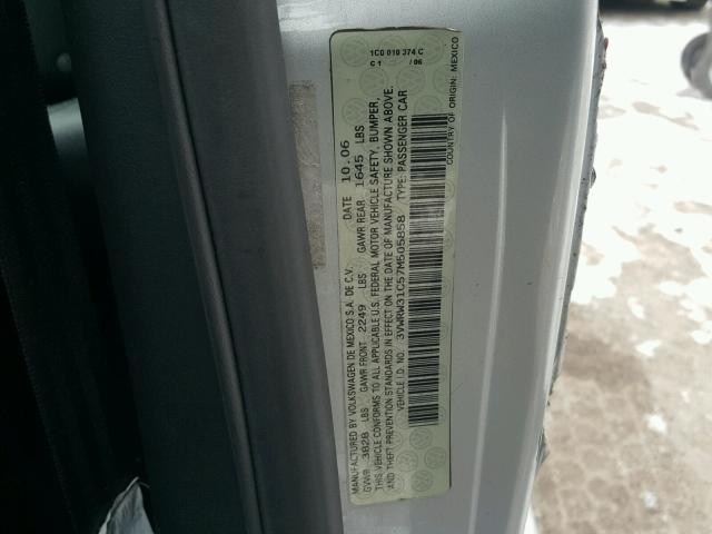 3VWRW31C57M505858 - 2007 VOLKSWAGEN NEW BEETLE 银色 照片 10