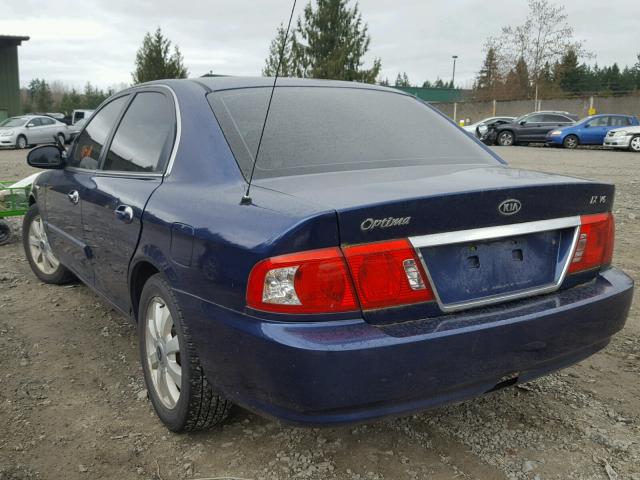 KNAGD128465441215 - 2006 KIA OPTIMA LX BLUE photo 3