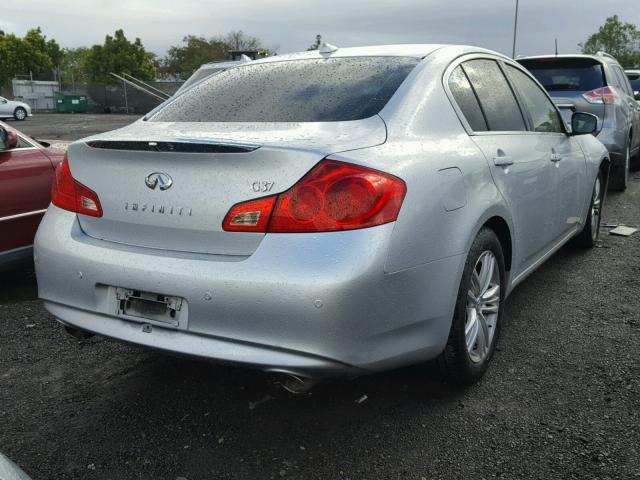 JN1CV6AP8AM200828 - 2010 INFINITI G37 BASE SILVER photo 4