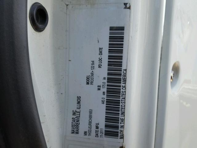 1HSDJSJR8CH091653 - 2012 INTERNATIONAL PROSTAR 白色 照片 10