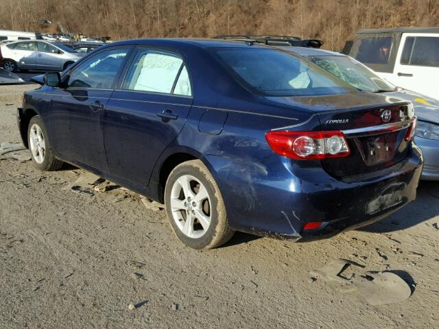 2T1BU4EE4DC943254 - 2013 TOYOTA COROLLA BA BLUE photo 3