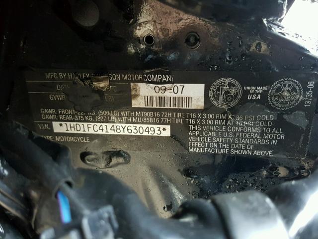 1HD1FC4148Y630493 - 2008 HARLEY-DAVIDSON FLHTCUI 蓝色 照片 10