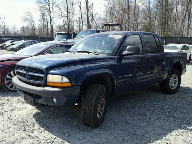 1B7HG38N02S586688 - 2002 DODGE DAKOTA QUA BLUE photo 2