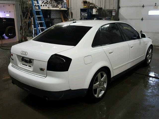 WAULC68E93A139546 - 2003 AUDI A4 1.8T QU WHITE photo 4