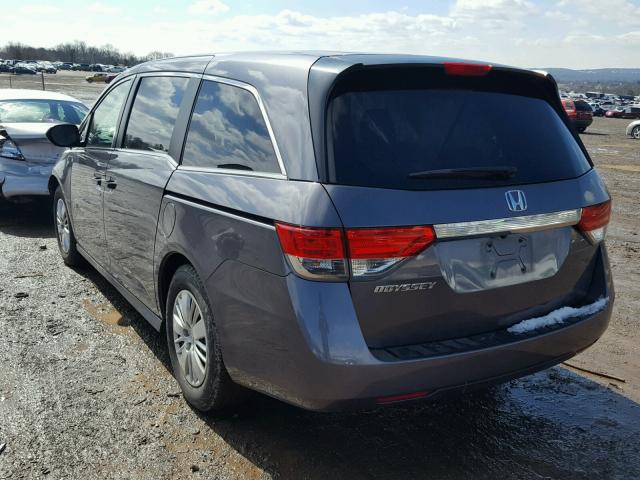 5FNRL5H27EB007697 - 2014 HONDA ODYSSEY LX GRAY photo 3