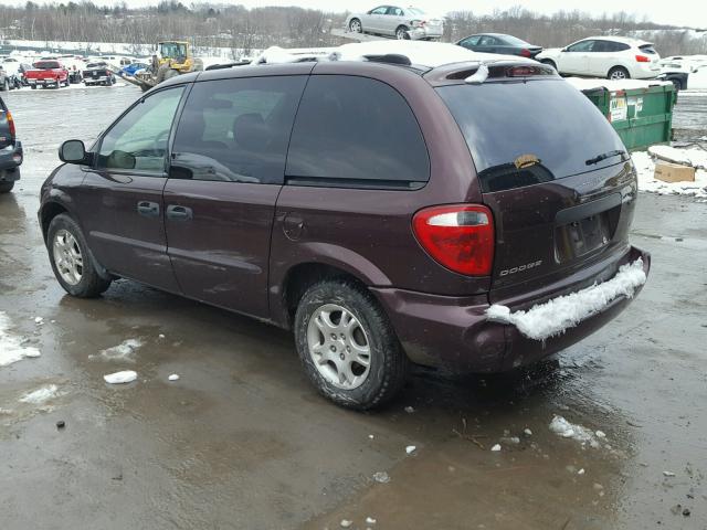 1D8GP25R23B332450 - 2003 DODGE CARAVAN SE BURGUNDY photo 3