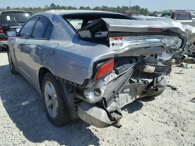 2B3CL3CG4BH537632 - 2011 DODGE CHARGER GRAY photo 3