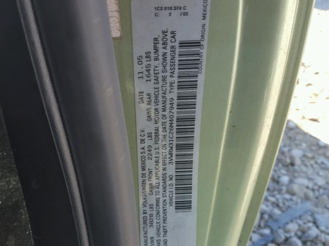 3VWRW31C26M407949 - 2006 VOLKSWAGEN NEW BEETLE 绿色 照片 10