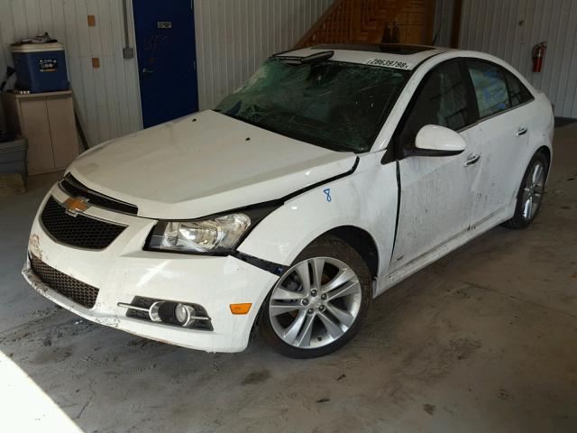 1G1PG5SB5E7341293 - 2014 CHEVROLET CRUZE LTZ WHITE photo 2