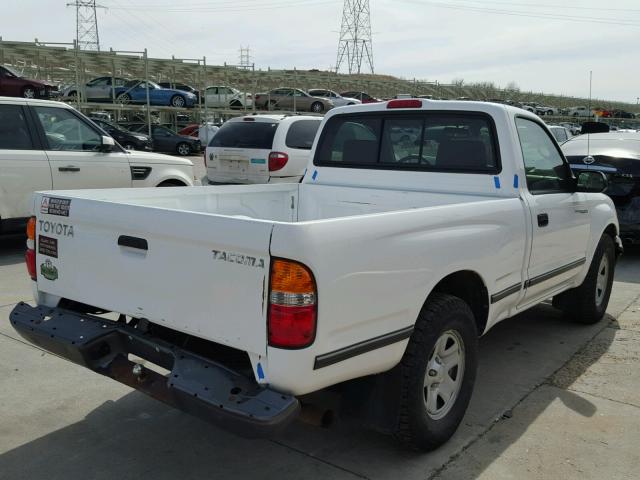 5TENL42N94Z311431 - 2004 TOYOTA TACOMA WHITE photo 4