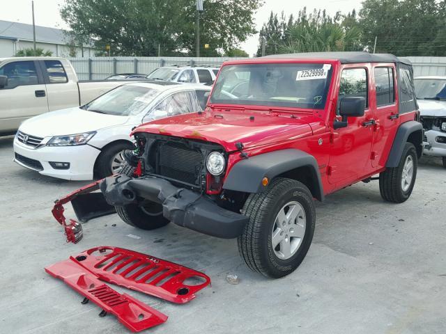 1C4BJWDG5HL655488 - 2017 JEEP WRANGLER U RED photo 2