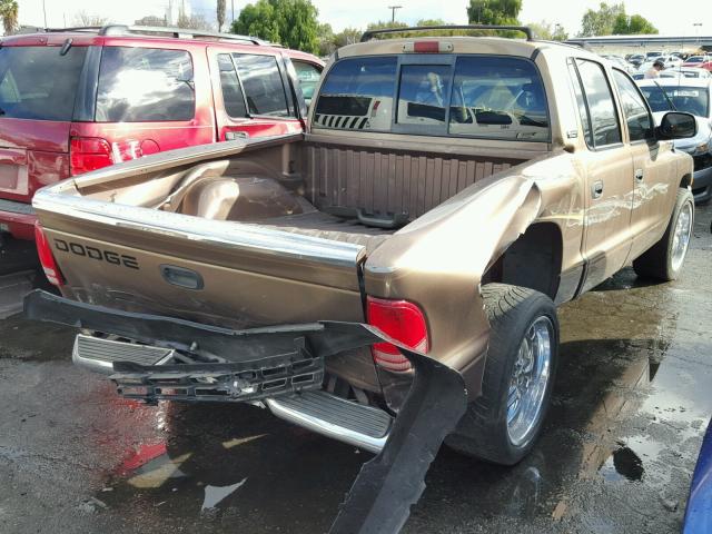 1B7GL2AN21S140195 - 2001 DODGE DAKOTA QUA BROWN photo 4