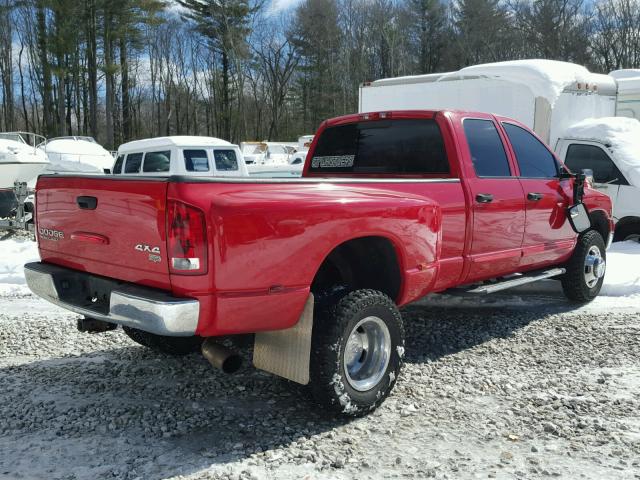 3D7MU48663G734928 - 2003 DODGE RAM 3500 S RED photo 4