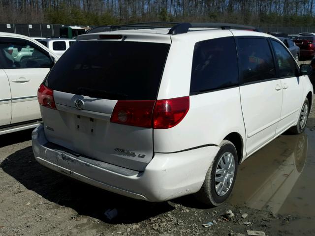 5TDZA23C26S554636 - 2006 TOYOTA SIENNA CE WHITE photo 4