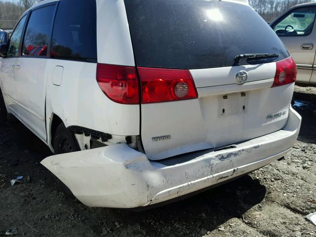 5TDZA23C26S554636 - 2006 TOYOTA SIENNA CE WHITE photo 9