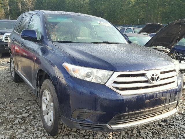 5TDBK3EHXDS186703 - 2013 TOYOTA HIGHLANDER BLUE photo 1