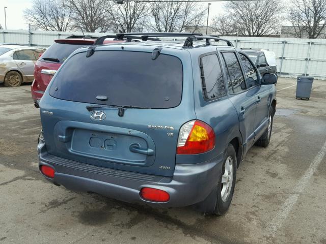 KM8SC73D12U180104 - 2002 HYUNDAI SANTA FE G BLUE photo 4