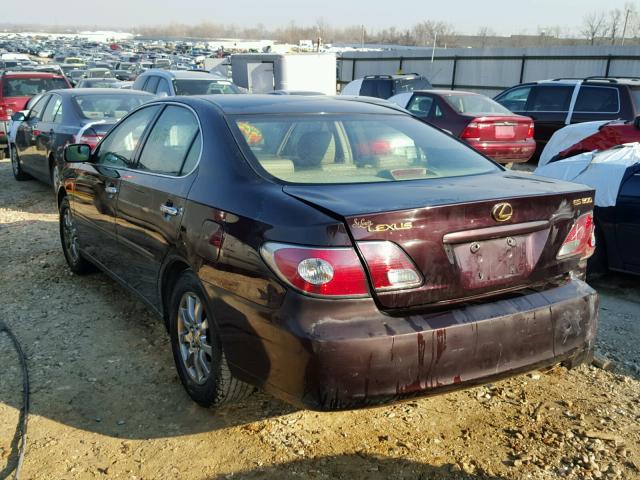 JTHBF30G525012381 - 2002 LEXUS ES 300 BURGUNDY photo 3