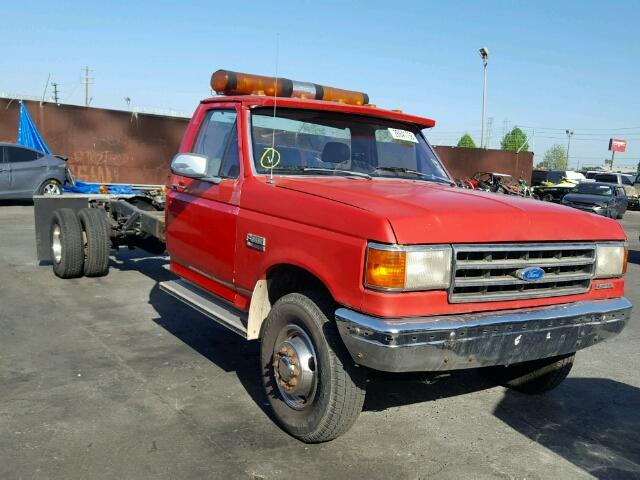 2FDLF47M7KCA30082 - 1989 FORD F SUPER DU RED photo 1