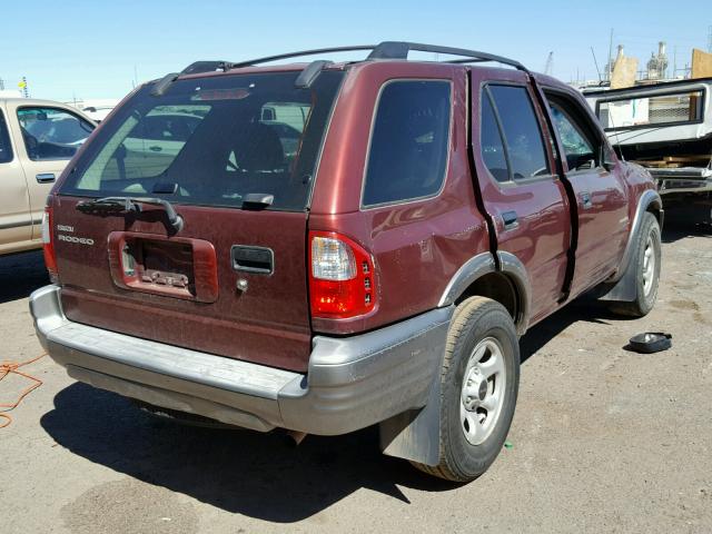 4S2DM58W724320170 - 2002 ISUZU RODEO S BURGUNDY photo 4