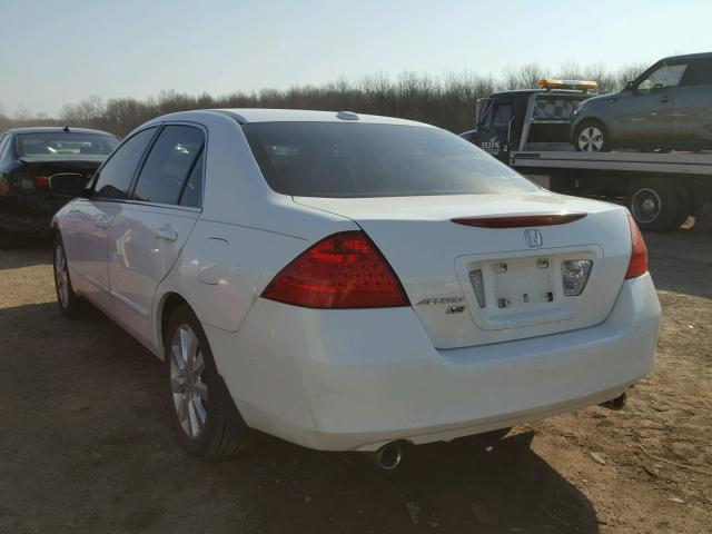 1HGCM66827A021486 - 2007 HONDA ACCORD EX WHITE photo 3