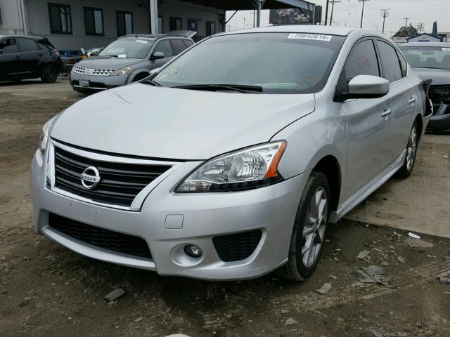 3N1AB7AP2EY306331 - 2014 NISSAN SENTRA S SILVER photo 2