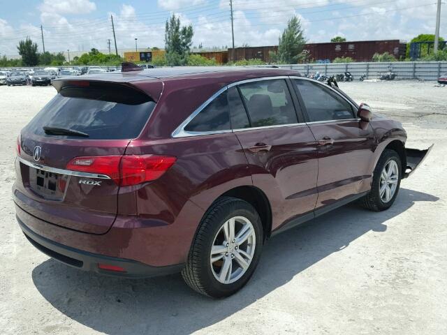 5J8TB3H53DL010021 - 2013 ACURA RDX TECHNO BURGUNDY photo 4