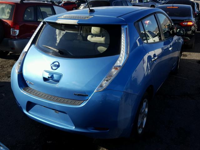 JN1AZ0CP3BT000646 - 2011 NISSAN LEAF SV BLUE photo 4