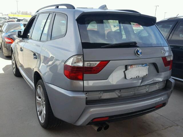 WBXPC93437WF10221 - 2007 BMW X3 3.0SI GRAY photo 3