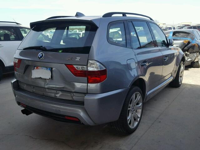 WBXPC93437WF10221 - 2007 BMW X3 3.0SI GRAY photo 4