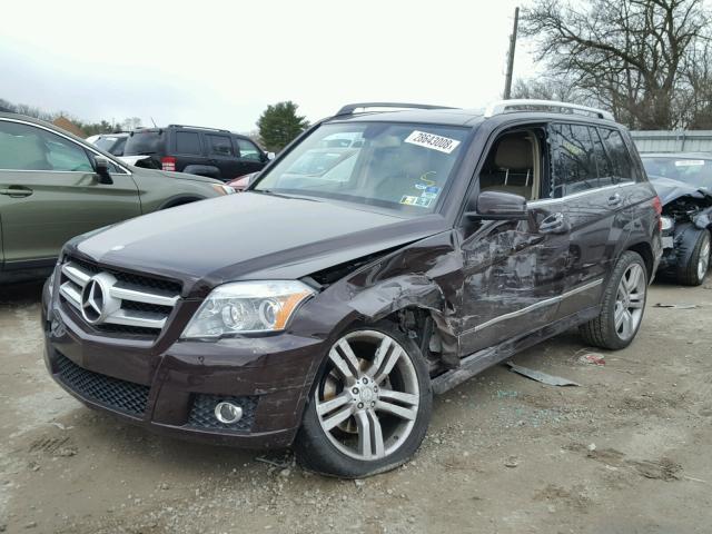 WDCGG8HB0CF838264 - 2012 MERCEDES-BENZ GLK 350 4M MAROON photo 2