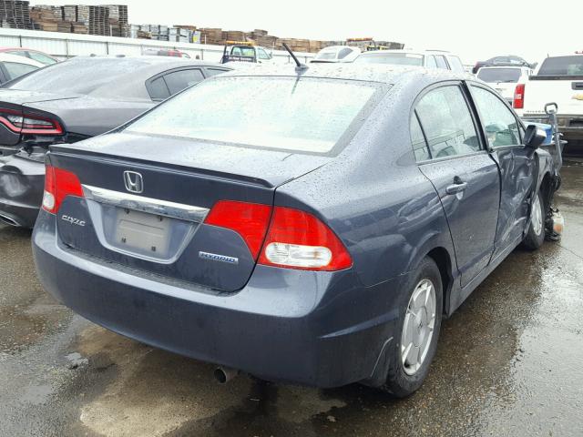 JHMFA36229S005394 - 2009 HONDA CIVIC HYBR BLUE photo 4