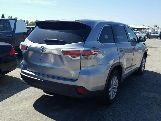 5TDZKRFHXFS055421 - 2015 TOYOTA HIGHLANDER SILVER photo 4