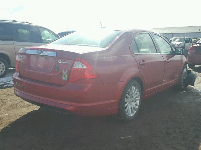 3FADP0L35CR230422 - 2012 FORD FUSION HYB RED photo 4