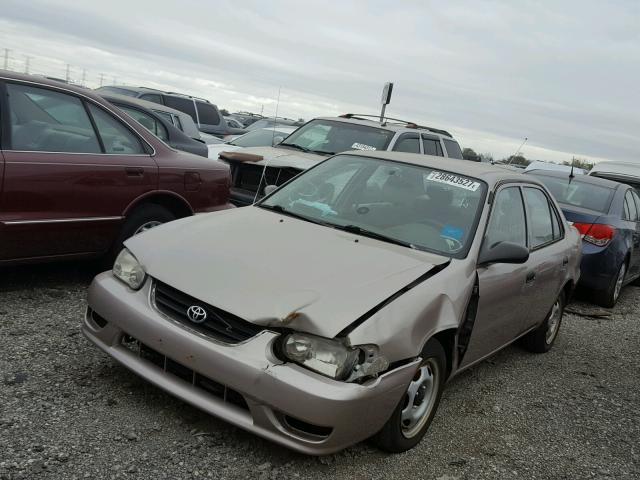 2T1BR12E91C428976 - 2001 TOYOTA COROLLA CE BEIGE photo 2