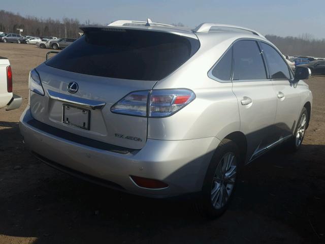 JTJBC1BA0C2428796 - 2012 LEXUS RX 450 SILVER photo 4