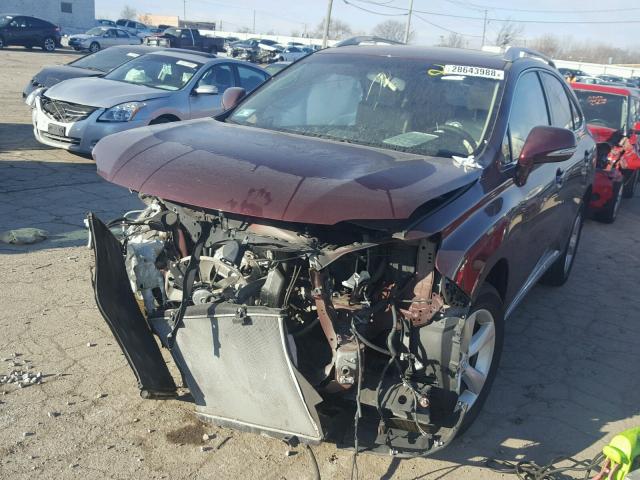 JTJBK1BA0F2472790 - 2015 LEXUS RX 350 MAROON photo 2