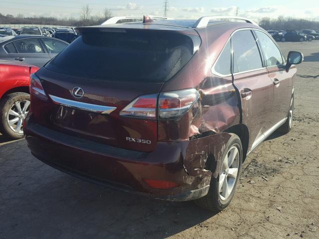 JTJBK1BA0F2472790 - 2015 LEXUS RX 350 MAROON photo 4