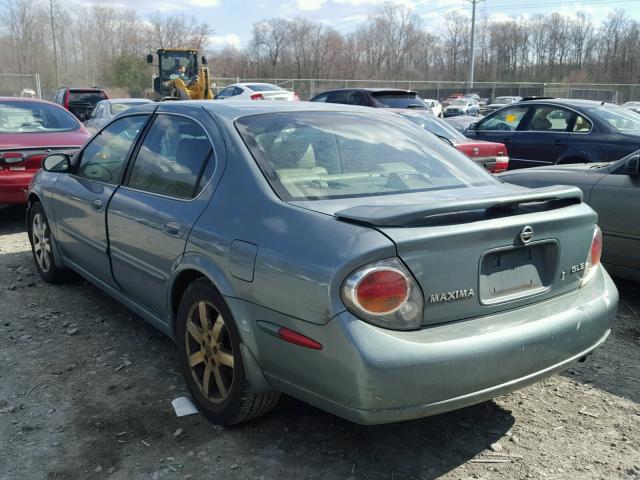 JN1DA31A42T323477 - 2002 NISSAN MAXIMA GLE GREEN photo 3