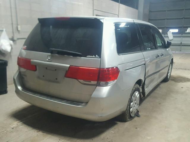 5FNRL382X8B017830 - 2008 HONDA ODYSSEY LX SILVER photo 4