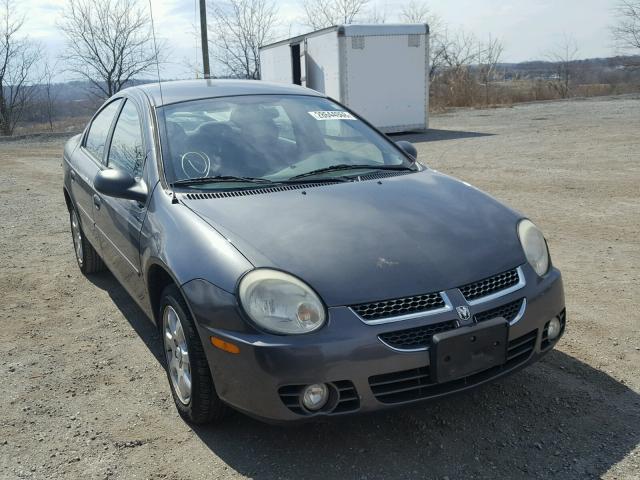 1B3ES56C14D617924 - 2004 DODGE NEON SXT GRAY photo 1