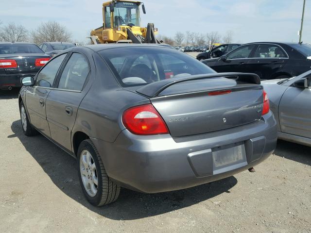 1B3ES56C14D617924 - 2004 DODGE NEON SXT GRAY photo 3