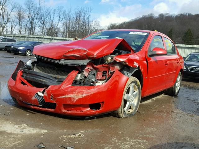 1G1AL55F477144716 - 2007 CHEVROLET COBALT LT RED photo 2