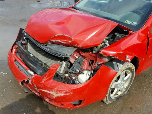 1G1AL55F477144716 - 2007 CHEVROLET COBALT LT RED photo 9